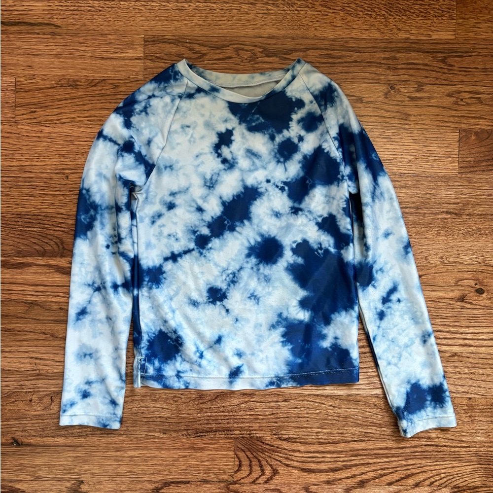 Gap Long Sleeve Blue Toe Dye Rashguard